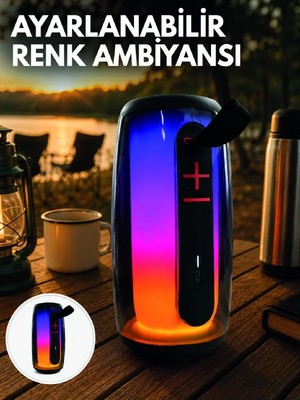 Timion Rgb Aydınlatmalı Kablosuz Bluetooth Hoparlör USB Bellek Tf Kart Destekli
