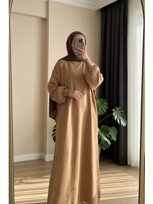 Beyome Kadın Triko Örgü Elbise Uzun Kollu Maxi Boy Rahat Kesim Standart Beden 38 40 42 44 46 48 50 Uyumlu