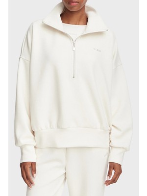 Guess Nat Logolu Yarım Fermuarlı Dik Yaka Sweat V6YQ25K4801 Kadın Sweat V6YQ25 K4801 A138