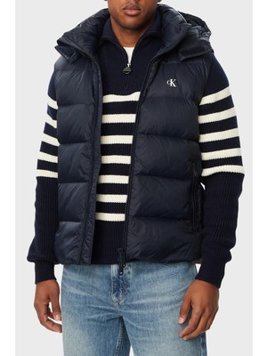 Calvin Klein Kapitoneli Çıkarılabilir Kapüşonlu Yaka Şişme Yelek LV04RG514GCEF Erkek Yelek LV04RG514G Cef