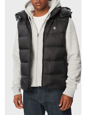 Calvin Klein Kapitoneli Çıkarılabilir Kapüşonlu Yaka Şişme Yelek LV04RG514GUB1 Erkek Yelek LV04RG514G Ub1
