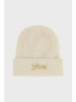 Guess Knitted Logolu Örme Bere AW5633POL01 Kadın Bere AW5633 POL01 Off