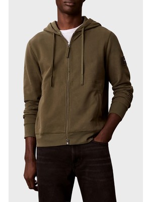 Calvin Klein Pamuklu Kapüşonlu Fermuarlı Sweat LV04RJ202GLI1 Erkek Sweat LV04RJ202G Lı1
