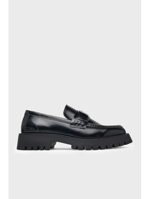 Guess Gorizia 4g Logolu Loafer Ayakkabı FMFGORLEA14 Erkek Ayakkabı Fmfgor LEA14 Black