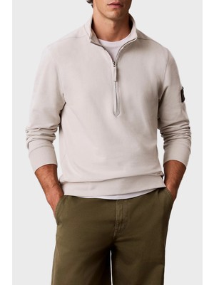 Calvin Klein Logolu Pamuklu Yarım Fermuarlı Dik Yaka Sweat LV04RJ203GPDJ Erkek Sweat LV04RJ203G Pdj