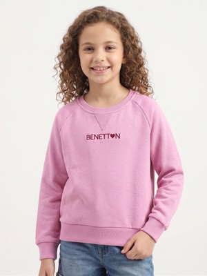 Benetton Kız Çocuk Leylak Rengi Sweatshirt