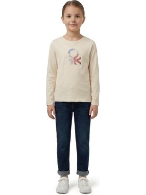 Benetton Kız Çocuk Bej Sweatshırt