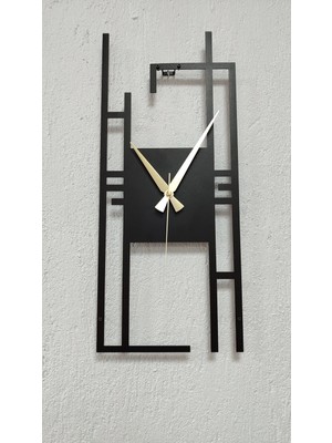 St. Morritz Carisma Metal Siyah Dikdörtgen Duvar Saati - Ev / Ofis Saati - Hediye Saat - 60 x 26 cm