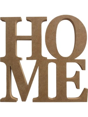 St. Morritz Ahşap Kare Home YAZISI15CM 18MM Dik Durabilen Dekorasyon Ürünü