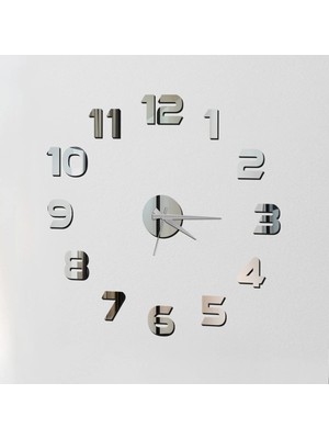 St. Morritz Time Collection 3D Latin Rakamlı (Türkçe) Duvar Saat, (Gümüş)