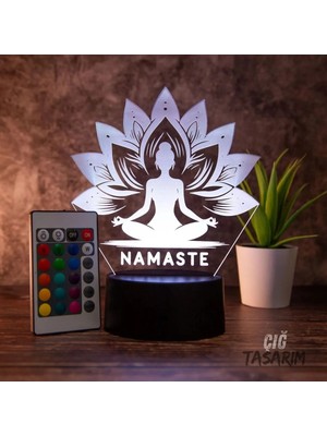 St. Morritz 3D LED Işık Yoga Namaste LED Gece Lambası Yoga Temalı 3D Işıklı Lamba Yoga Namaste