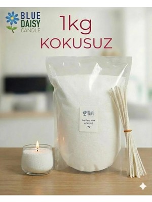St. Morritz 1 kg Kokusuz Beyaz  Inci Tozu Mum ( 25 Adet 20 cm Fitil ile ) Beyaz Toz Mum, Mum Kandil