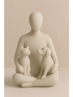 St. Morritz Soyut Insan, Kedi ve Köpek Biblosu – Minimal Dekoratif Obje