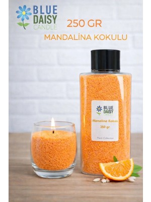 St. Morritz 250 gr Turuncu Renkli Mandalina Kokulu Inci Tozu Mum ( 30 Adet 4cm Fitil ile ) Toz Mum , Kum Mum