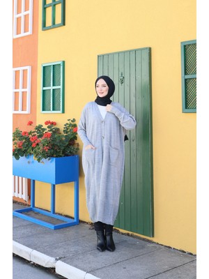 Nisum Moda Uzun Düğmeli Triko Hırka