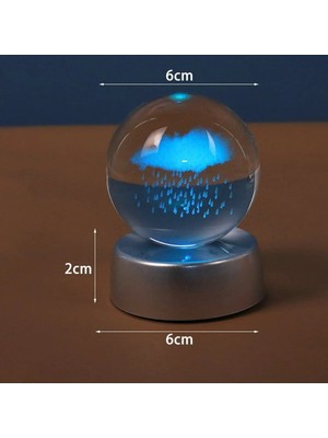 St. Morritz Mobgift Yağmur Bulutu Tasarımlı Işıklı Kristal Cam Küre