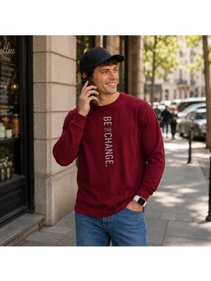 Urban Trend Store Premium Basic Uzun Kollu Tişört Baskılı %100 Pamuk