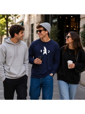 Urban Trend Store Premium Basic Uzun Kollu Tişört Baskılı %100 Pamuk