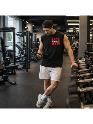 Urban Trend Store Baskılı Unisex Erkek Pamuklu Antrenman Sporcu Atleti Oversize Kolsuz T-Shirt