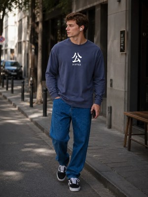 Urban Trend Store Premium Basic Uzun Kollu Tişört Baskılı %100 Pamuk