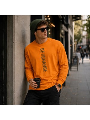 Urban Trend Store Premium Basic Uzun Kollu Tişört Baskılı %100 Pamuk
