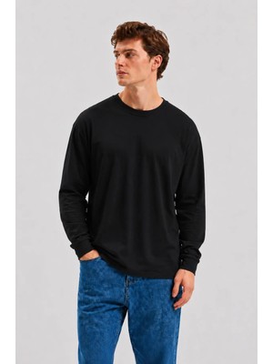 Urban Trend Store Premium Basic Sade Uzun Kollu Tişört Baskılı %100 Pamuk