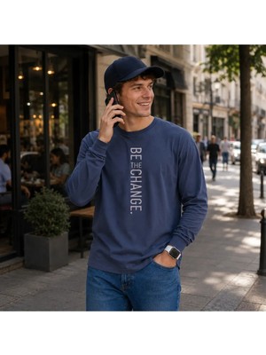 Urban Trend Store Premium Basic Uzun Kollu Tişört Baskılı %100 Pamuk