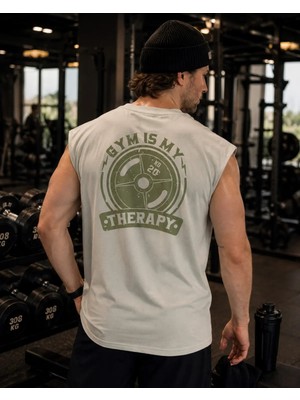 Urban Trend Store Baskılı Unisex Erkek Pamuklu Antrenman Sporcu Atleti Oversize Kolsuz T-Shirt