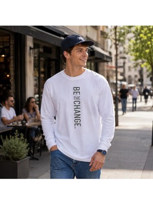 Urban Trend Store Premium Basic Uzun Kollu Tişört Baskılı %100 Pamuk