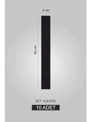 St. Morritz 50X5 cm Duvar Paneli Iskandinav Duvar Çıtası Siyah(10 Adet)