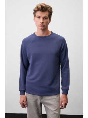 Grimelange Gormak Erkek Uzun Kollu Mavi Sweatshirt