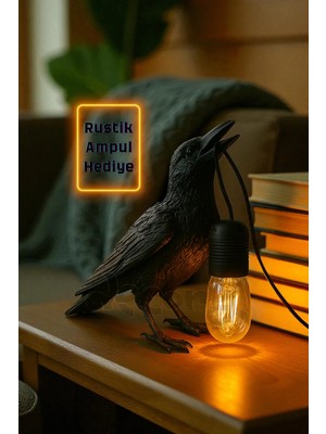 St. Morritz Crowy Karga Figürlü Masa Lambası, Pinterest Tarzı Masa Lambası