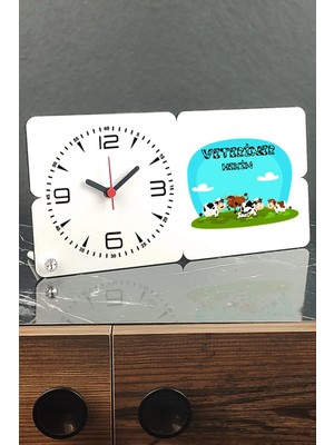 St. Morritz Veteriner Hekim Ahşap Masa Saati 004