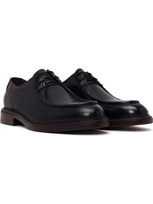 Derimod Black Erkek Siyah Bağcıklı Deri Casual Ayakkabı WM680030DV