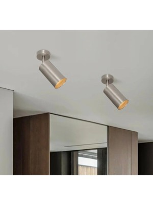 St. Morritz Mylights Demet Habek Inox Kaplama LED Spot Tekli Aplik Günışığı ve Beyaz (Os#ram) Ampul ile