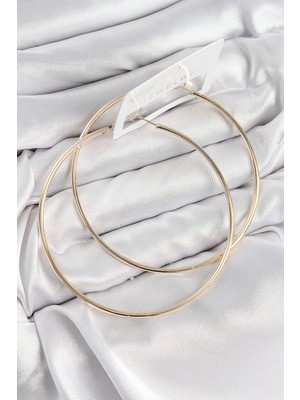 Pileli Store Pirinç Halka Model Gold Renk Kadın Küpe TJ-BKP11037