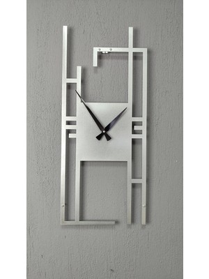 St. Morritz Carisma Metal Silver/gümüş Dikdörtgen Duvar Saati - Ev/ofis Saati - Hediye Saat-60 x 26 cm