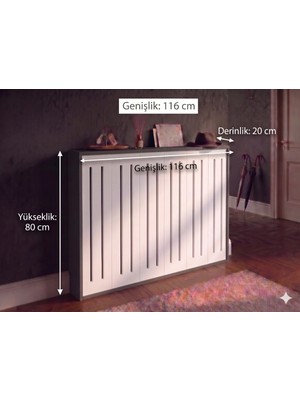 Kalorifer Petek Önü Kapatma, Iç Ölçü 116 cm Mobilya, Petek Kaplama, Dresuar