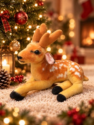 Toha 20 cm Peluş Geyik 🦌 Yılbaşı Noel Dekor Oyuncağı 🎄 Sevimli Yumuşak Peluş Oyuncak