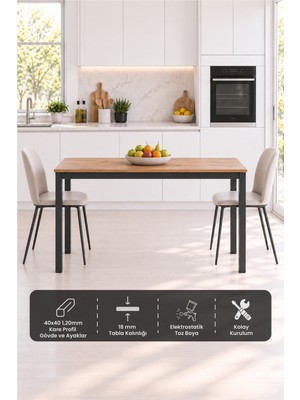 Sehpol Balkon Masası 120X45X73 cm (Antrasit - Atlantik Çam)
