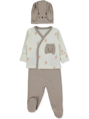 Bebetto Interlok Zıbın Set 3lü (Baby Carrot) Kahverengi