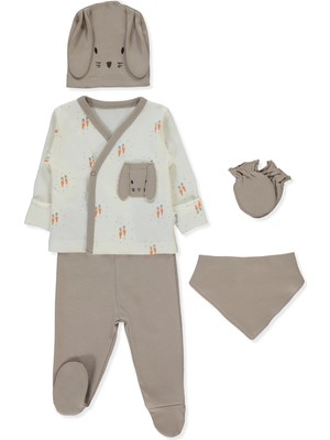 Bebetto Interlok Zıbın Set 5li (Baby Carrot) Kahverengi