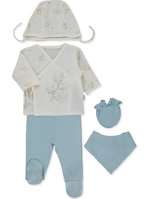 Bebetto Müslin Zıbın Set 5li (Pıllowy) Mavi