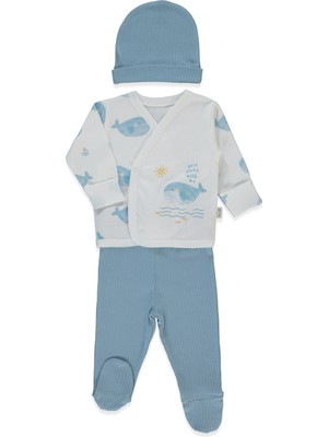 Bebetto Interlok Zıbın Set 3lü (Saıl Away) Indigo