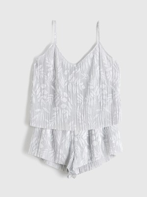 Lc Waikiki Yeni Sezon V Yaka Çiçekli Askılı Kadın Şortlu Pijama Takımı