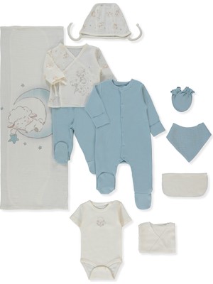 Bebetto Müslin Zıbın Set 10LU (Pıllowy) Mavi