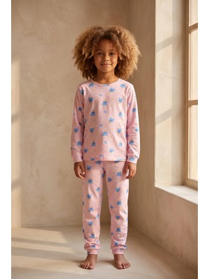 Bony Socks Kız Çocuk Paketli Kedili Pijama Takımı Pembe