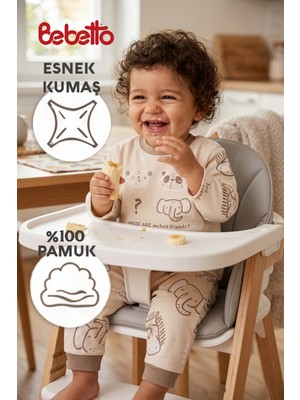 Bebetto Interlok Patiksiz Pijama Takımı 2li (Best Frıends) Bej