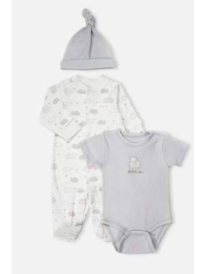 Bebetto Organik Interlok Tulum Set 3lü (Organıc Dream) Gri