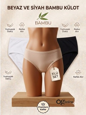ogonline 3'lü Donamor Kadın Bambu Bikini Külot